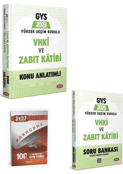 Data 2025 Gys Ysk Vhki ve Zabıt Katibi Konu+Soru+Anla Kazan Paragraf