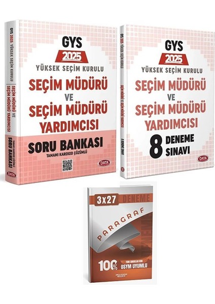 Data 2025 Gys Ysk Seçim Müdürü ve Yardımcısı Soru Bankası+Deneme+Anla Kazan Paragraf