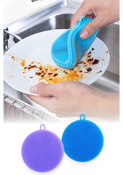 Esnek ve Dayanıklı Silikon Bulaşık Yıkama Pedi, Pratik Temizlik Için Ideal 2'li Set