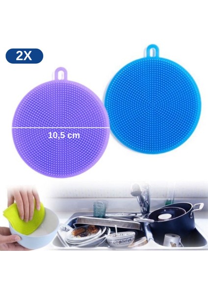 Esnek ve Dayanıklı Silikon Bulaşık Yıkama Pedi, Pratik Temizlik Için Ideal 2'li Set