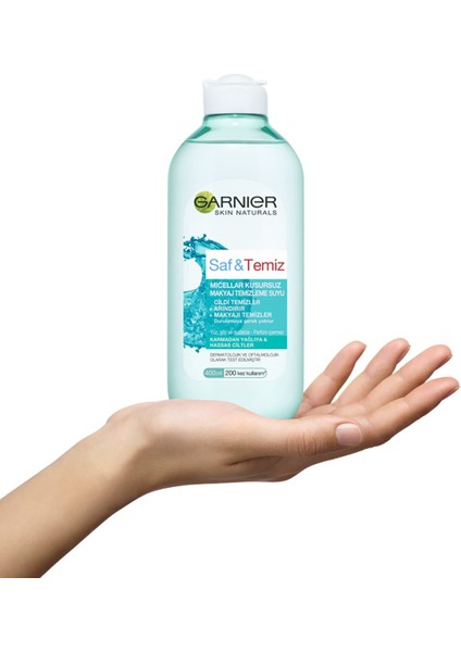 Saf & Temiz Makyaj Temizleme Suyu Yağlı Ciltler İçin Arındırıcı Etki 400 ml modelleri