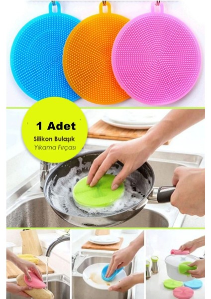 Pratik Silikon Bulaşık Fırçası, Tava ve Sebze Temizleme Için Ideal