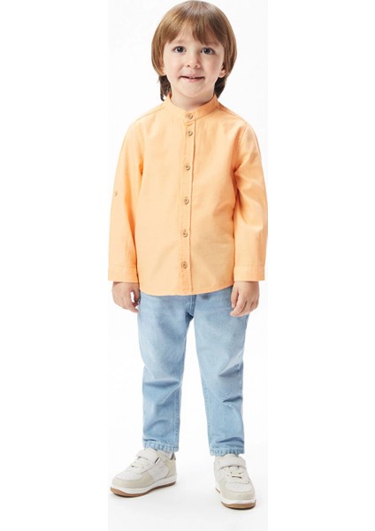 Lcw Kids Turuncu Hakim Yaka Uzun Kollu Basic Erkek Bebek Gömlek fiyatları