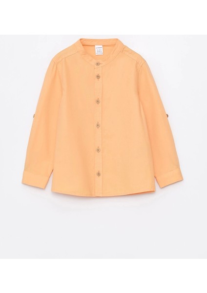 Lcw Kids Turuncu Hakim Yaka Uzun Kollu Basic Erkek Bebek Gömlek modelleri
