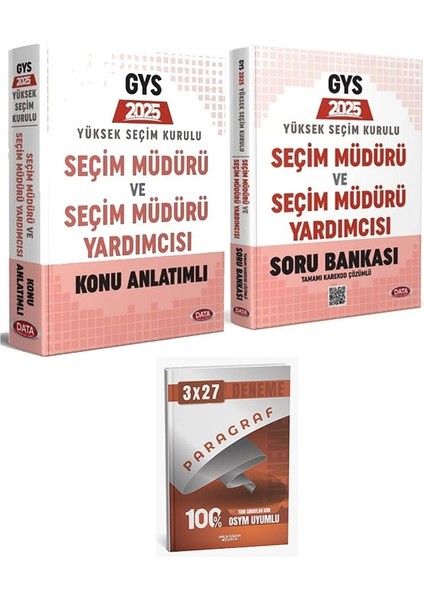 Data 2025 Gys Ysk Seçim Müdürü ve Yardımcısı Konu+Soru+Anla Kazan Paragraf