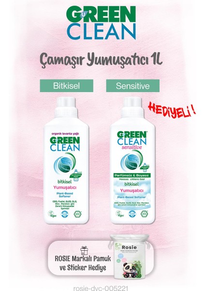 Yumuşatıcılar 1 L x 2 ve Rosie Pamuk Hediye