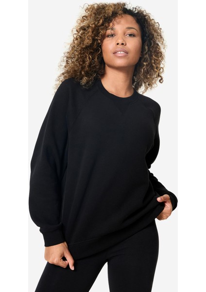 Domyos Kadın Polar Sweatshirt - Siyah