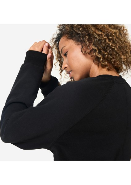 Domyos Kadın Polar Sweatshirt - Siyah fırsatları