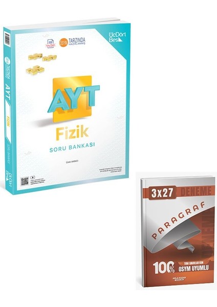 Üçdörtbeş 2026 Yks Ayt Fizik Soru Bankası Çözümlü+Anla Kazan Paragraf