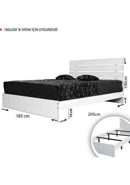 Huga Ahşap Karyola, Ceviz, Ölçü Seçenekleri indirimleri