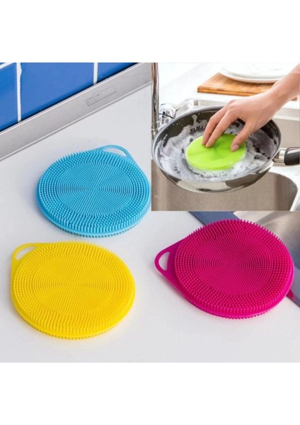 Çiftli Silikon Bulaşık Fırçası Seti, Dayanıklı ve Ekonomik Temizlik Aleti, 2'li Paket