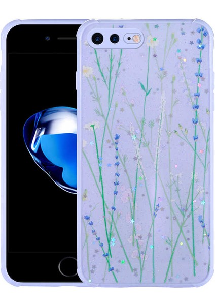 iPhone 8 Plus Uyumlu Simli Desenli Kamera Korumalı Parlak Xemu Popy Kapak-Kalp indirimleri