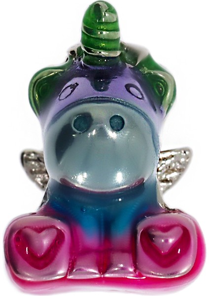 Kadın Renkli Unicorn Model Gümüş Charm