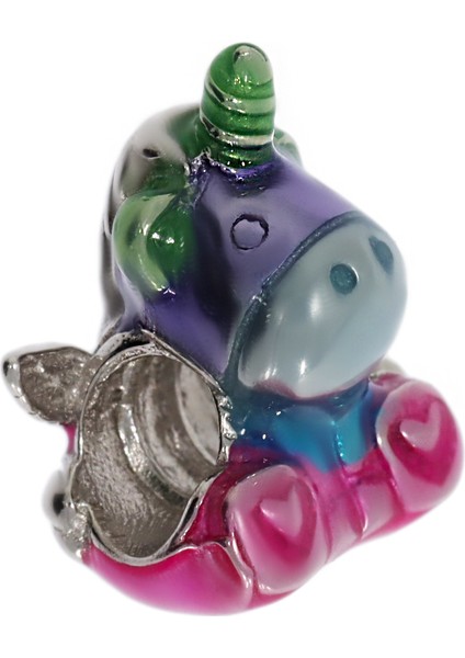 Kadın Renkli Unicorn Model Gümüş Charm fiyatları