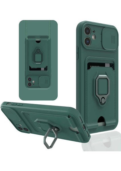 iPhone 11 Uyumlu ​xemu Pelit Kapak-Koyu Yeşil