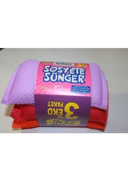 3'lü Bulaşık Süngeri Seti, Dayanıklı ve Pratik Temizlik Aracı fiyatları