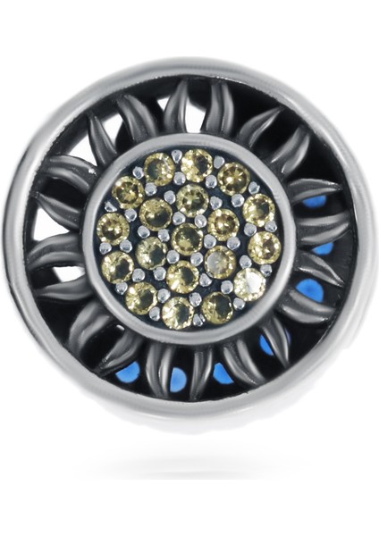 Kadın Güneş Ay ve Yıldız Temalı Gümüş Charm