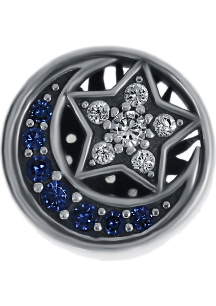 Kadın Güneş Ay ve Yıldız Temalı Gümüş Charm fiyatları