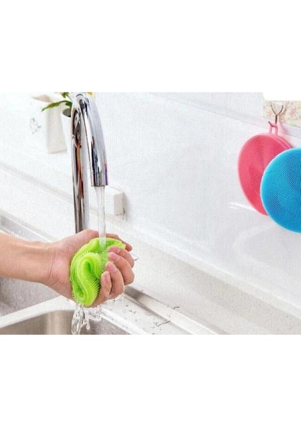 Tükenmeyen Silikon Bulaşık Yıkama Fırçası, 2'li Set, Hijyenik ve Pratik Kullanım