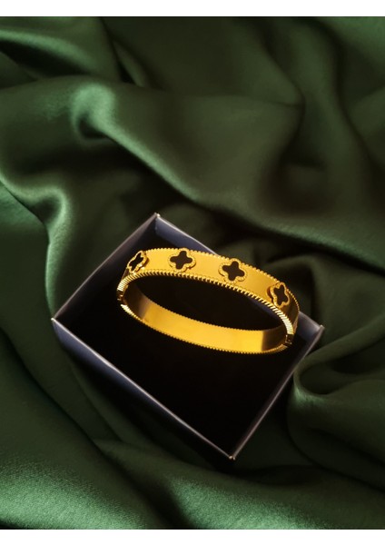 Siyah Van Cleef Gold Renk 316L Paslanmaz Çelik Kelepçe modelleri