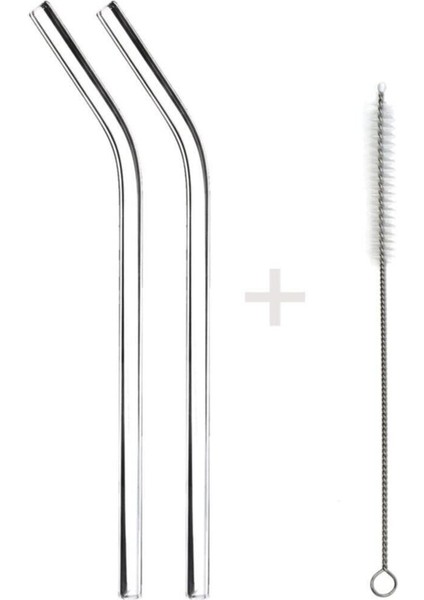 Şeffaf 2'li Cam Pipet ve Temizlik Fırçası Seti, Şık ve Kullanışlı Ürünler