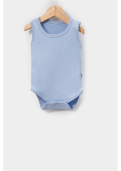 %100 Organik Pamuk 3'lü Bebek Atlet Body Zıbın Mavi,pembe