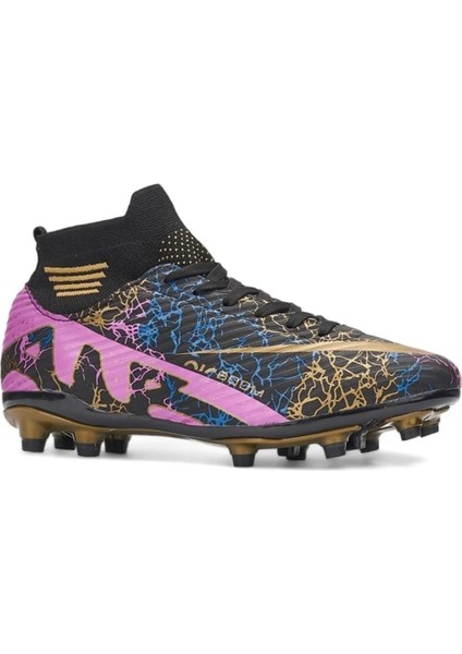 La Liga K565 Erkek Çoraplı Çim Saha Kramponu Siyah - Altın