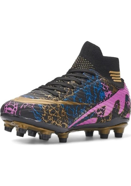 La Liga K565 Erkek Çoraplı Çim Saha Kramponu Siyah - Altın fırsatları