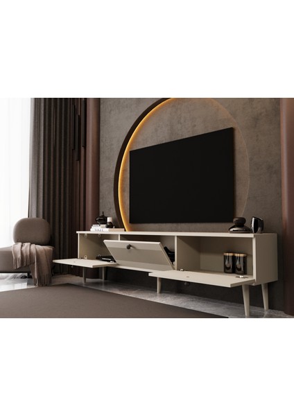 Melura Tv Ünitesi - Tv Sehpası 180 cm %100 Mdf Lake Ahşap Ayaklı modelleri