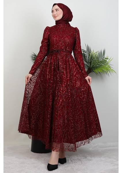 Ayperi Tesettür Abiye Bordo