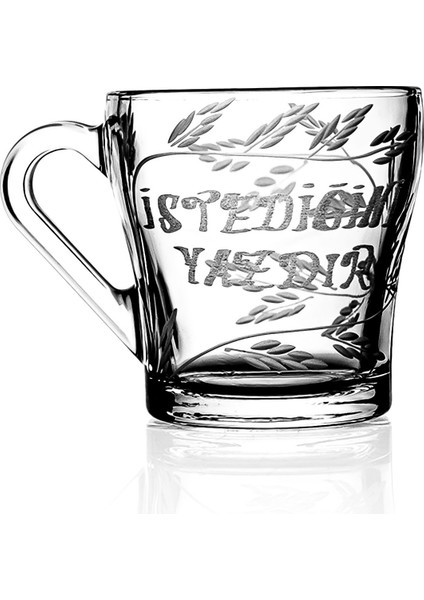 Kişiye Özel Isimli Kulplu Cam Kupa Bardak 205CC