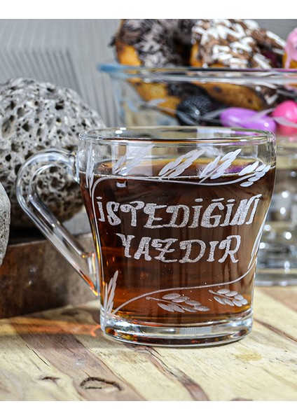 Kişiye Özel Isimli Kulplu Cam Kupa Bardak 205CC fiyatları