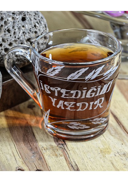 Kişiye Özel Isimli Kulplu Cam Kupa Bardak 205CC modelleri