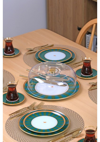 Green Line 34 Parça 6 Kişilik Pasta Servis Takımı modelleri