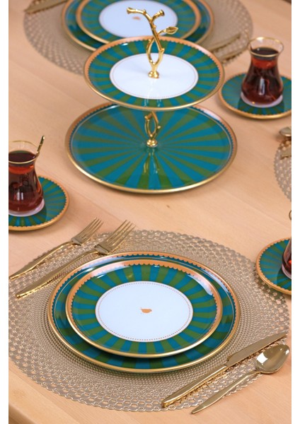 Green Line 34 Parça 6 Kişilik Pasta Servis Takımı fırsatları