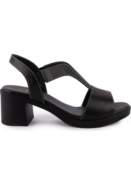 Hakiki Deri Sandalet Modern Lastikli 607 Siyah fiyatları
