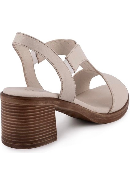 Hakiki Deri Sandalet Modern Lastikli 607 Bej fırsatları