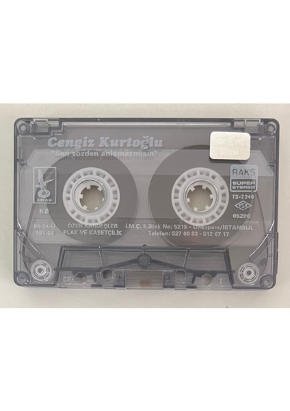 Cengiz Kurtoğlu Sen Sözden Anlamazmısın Kaset (Kartonet Yoktur Sadece Kasettir (Orjnal Dönem Baskı Kaset)