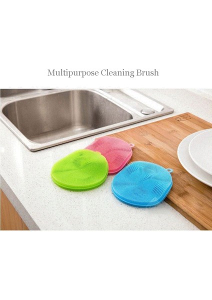 Pratik Tekli Silikon Bulaşık Fırçası, Tava ve Sebze Temizleme