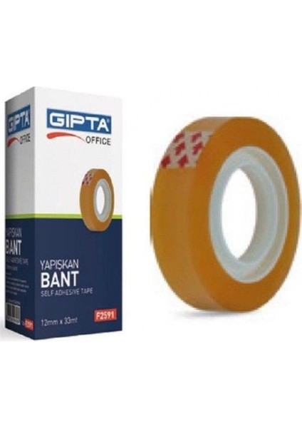 Bant 12li Paket Akrilik Sarı 12mm x 33mt Yapışkan Bant Ofis Kullanımı İçin