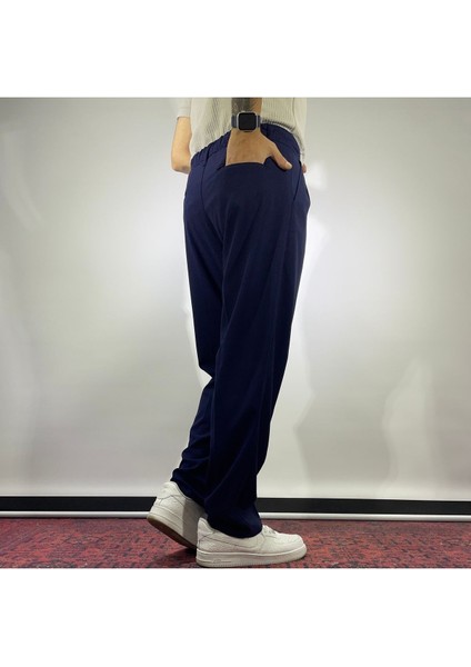 Pile Detaylı Baggy Kumaş Pantolon