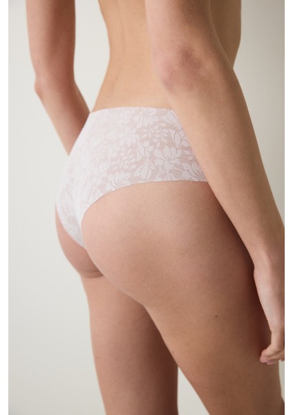 Invisible Laser Cut Lace Hipster Açık Bej Külot fiyatları