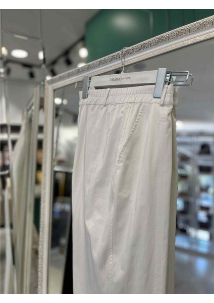 Mıssemramıss Saten Pantolon Paça Fermuarlı - Ekru - 44 fiyatları