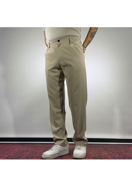 Pile Detaylı Baggy Kumaş Pantolon