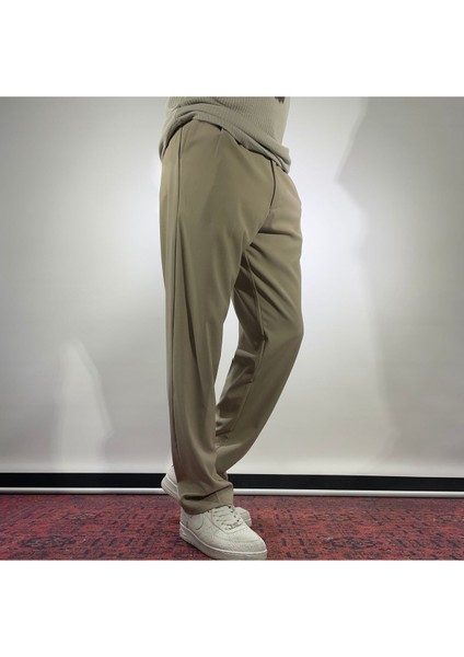 Pile Detaylı Baggy Kumaş Pantolon