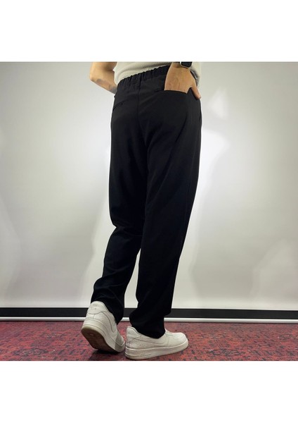 Pile Detaylı Baggy Kumaş Pantolon