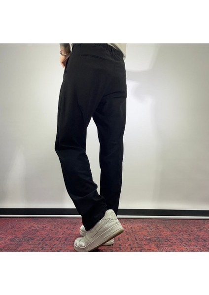 Pile Detaylı Baggy Kumaş Pantolon