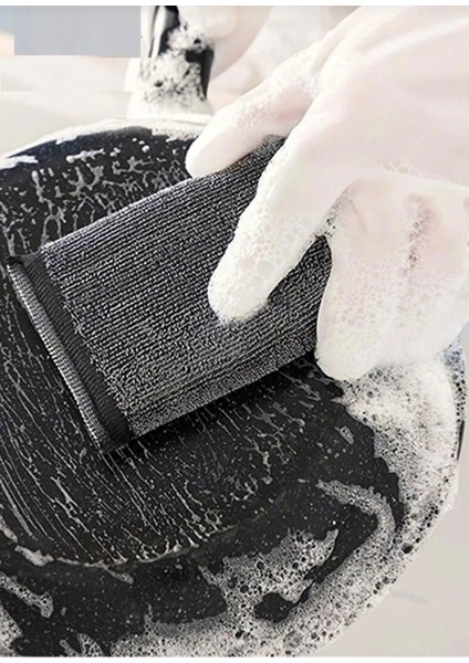 4'lü Siyah Inox Telli Paslanmaz Bulaşık Süngeri Seti