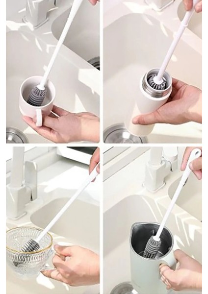 Uzun Saplı Silikon Fırça, Kavanoz ve Bardak Temizleme Aracı fiyatları