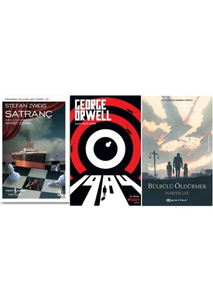 Stefan Zweig-Satranç, George Orwell - 1984, Harper Lee-Bülbülü Öldürmek (3 Kitap Set)
